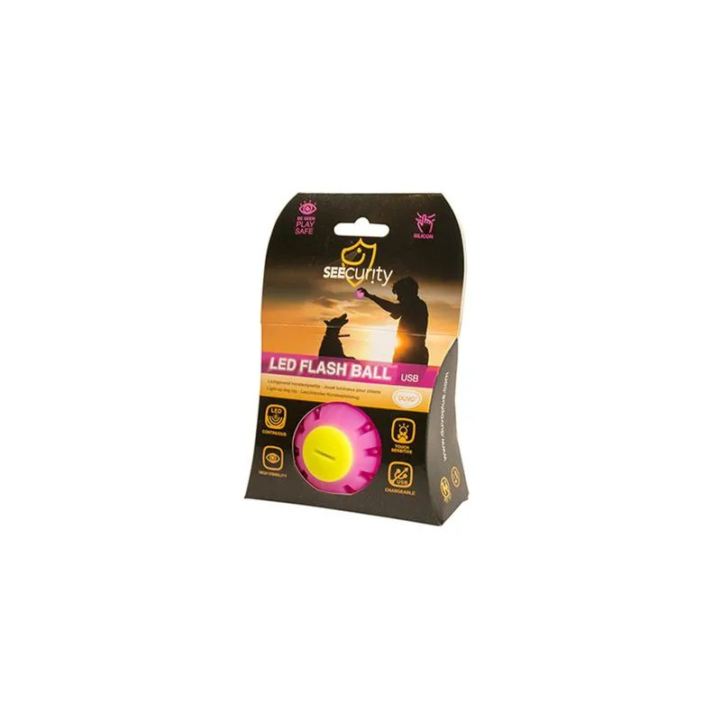 Hračka DUVO+ Lopta led silikónová, svietiaca, ružová 10 cm
