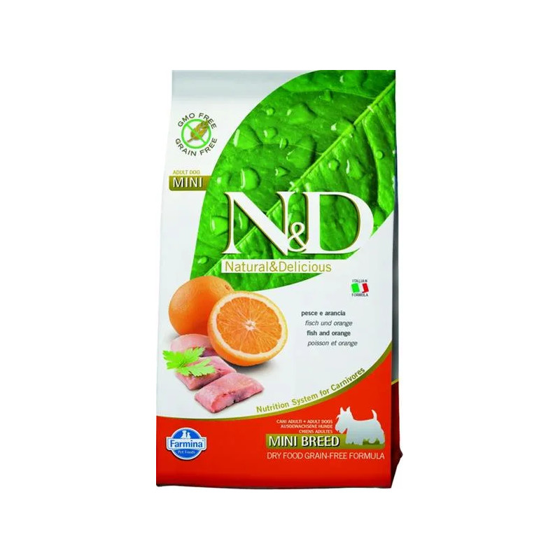 Farmina N&D dog GF adult mini, fish & orange 7 kg