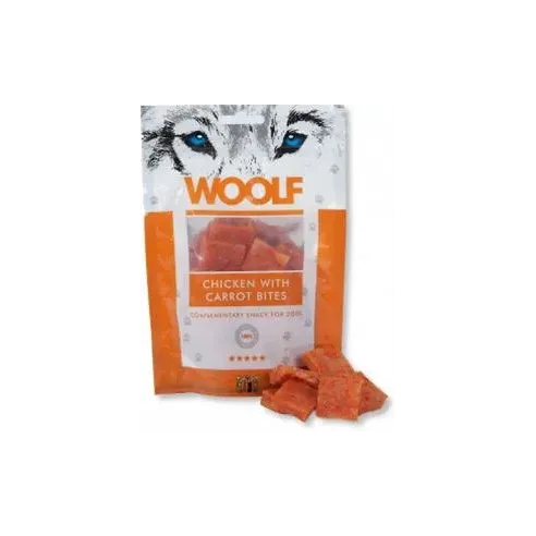 Woolf poslastica za pse – zalogaji s piletinom i mrkvom, 100 g