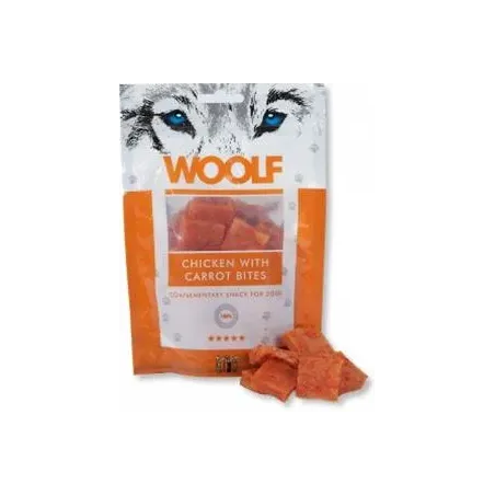 Woolf poslastica za pse – zalogaji s piletinom i mrkvom, 100 g