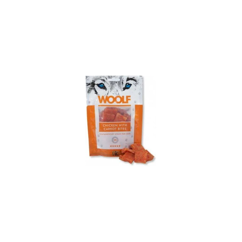 Woolf poslastica za pse – zalogaji s piletinom i mrkvom, 100 g