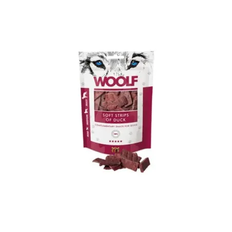 Woolf poslastica za pse – meke trakice s patkom, 100 g