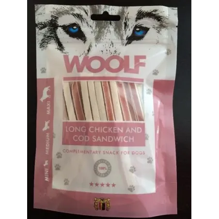 Poslastica Woolf Dog Piletina & Bakalar Mekani sendvič DUGI 100 g