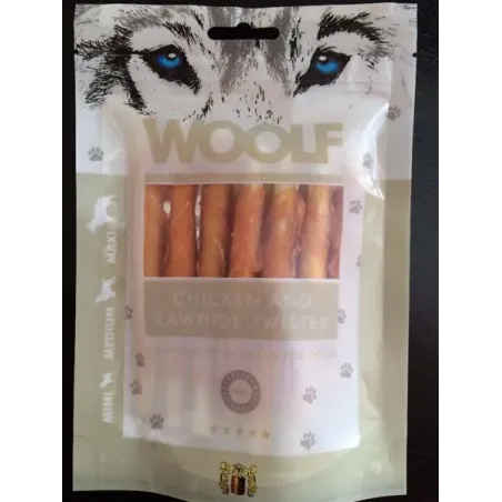 Poslastica Woolf Dog Piletina & Rawhide Twister 100 g