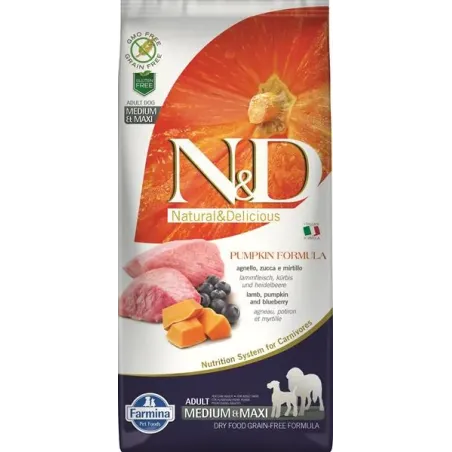 Farmina N&D dog PUMPKIN (GF) adult medium & maxi, lamb & blueberry