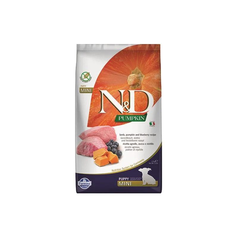 Farmina N&D dog PUMPKIN (GF) puppy mini, lamb & blueberry 2,5 kg
