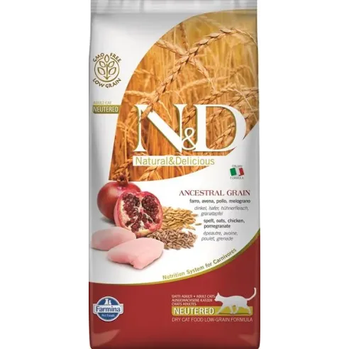 Farmina N&D cat AG adult, neutered, chicken, spelt, oats