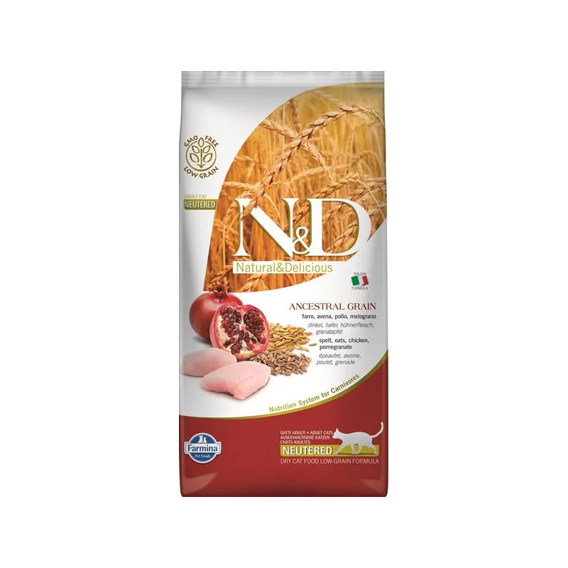 Farmina N&D cat AG adult, neutered, chicken, spelt, oats