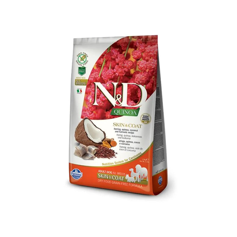 Farmina N&D dog QUINOA (GF) adult all breed, skin & coat, herring 2,5 kg