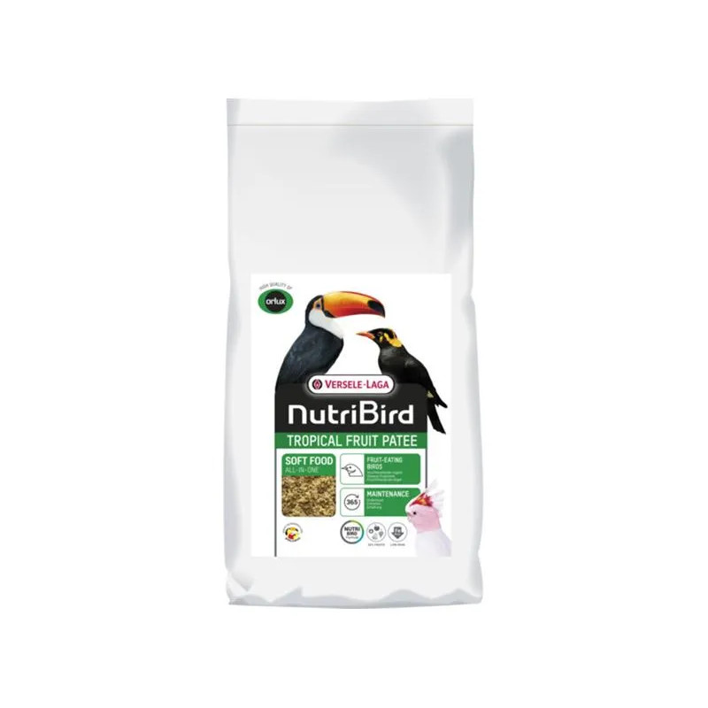 VL NutriBird Tropical Fruit Patee Premium- kompletná zmes vlhčená medom pre ovocnomilné druhy a doplnok pre papagáje a lory 5 kg