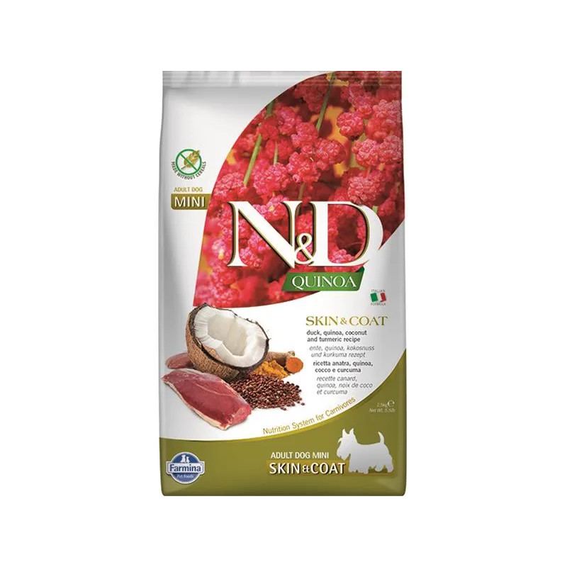 Farmina N&D dog QUINOA (GF) adult mini, skin & coat, duck & coconut 2,5 kg