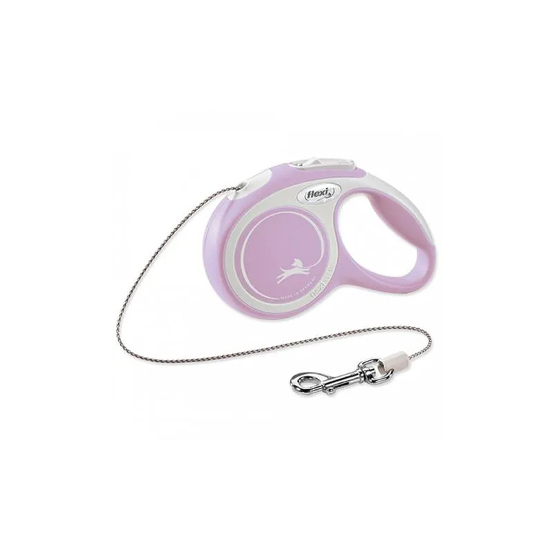 Vodítko Flexi New Comfort lanko M 5 m svetloružové (do 20 kg)