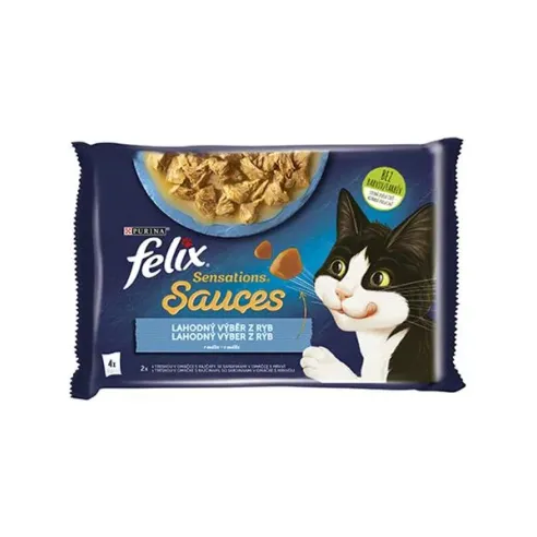 Nestlé FELIX Sensations Multipack za mačke (bakalar i srdela) – 4 vrećice po 85 g
