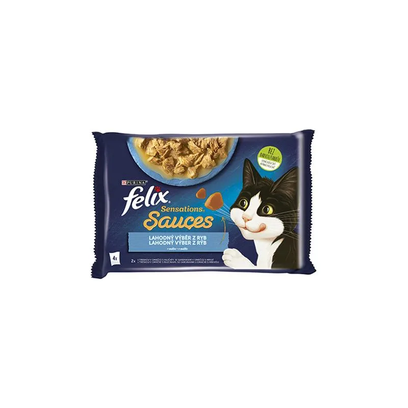 Nestlé FELIX Sensations Multipack za mačke (bakalar i srdela) – 4 vrećice po 85 g