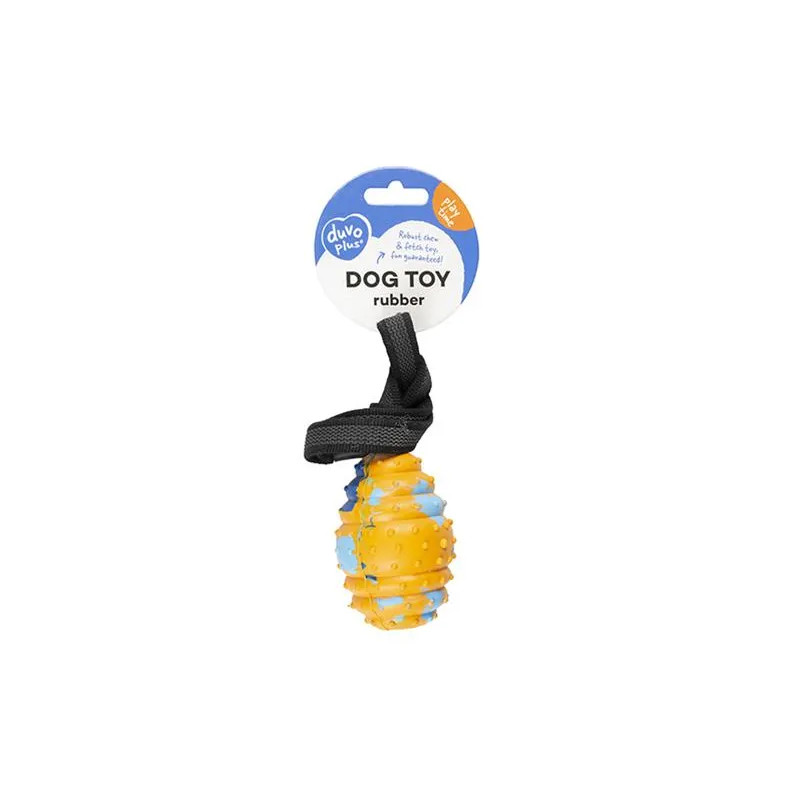 Hračka DUVO+ lopta rugby so šnúrkou, gumená, viacfarebná  S - 39x5,4x5,4cm