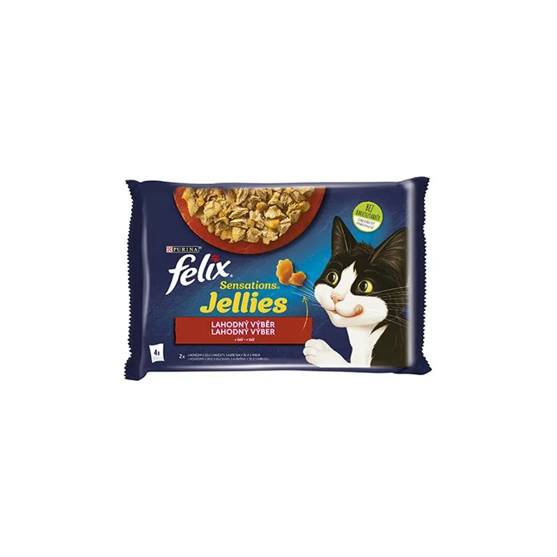 Nestlé FELIX Sensations Multipack za mačke govedina & piletina u želeu vrećica 4x85 g
