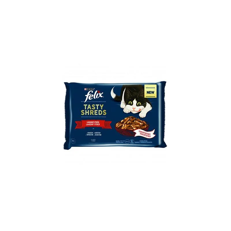 Nestlé FELIX Tasty shreds cat Multipack govedina&piletina u umaku vrećica 4x80 g