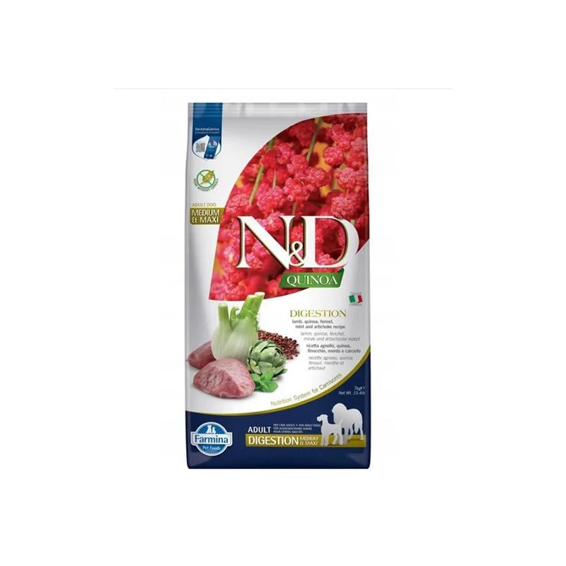 Farmina N&D dog QUINOA (GF) adult medium&maxi, digestion, lamb and fennel 7 kg