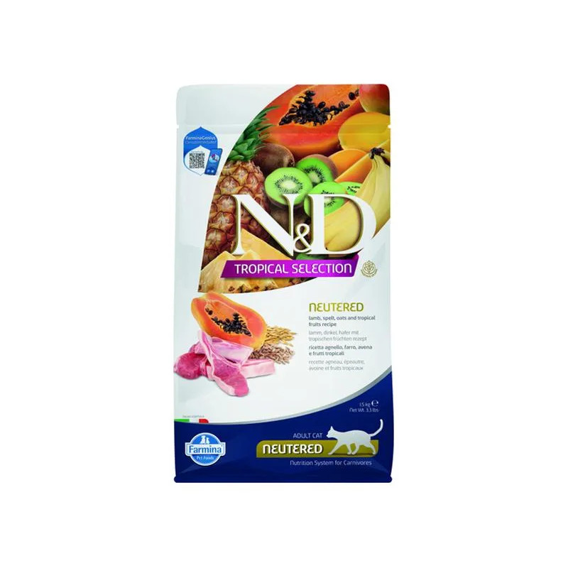Farmina N&D cat TROPICAL SELECTION (AG) adult, neutered, lamb 1,5 kg