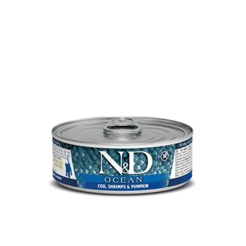 Farmina N&D cat OCEAN tuna, treska, kozice i bundeva konzerva za mačiće 70 g