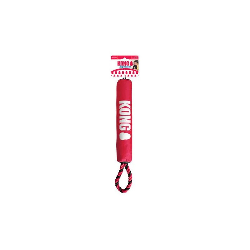 Hračka Kong Dog  Signature Preťahovadlo s lanom, pískacie, polyester, červené M