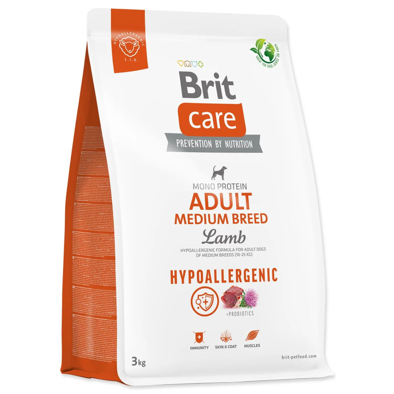 Hrana Brit Care Dog Hypoallergenic Adult Medium Breed s janjetinom 3 kg