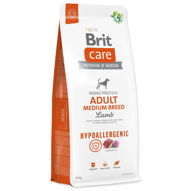 Hrana Brit Care Dog Hipoalergena za odrasle srednje pasmine, janjetina 12 kg