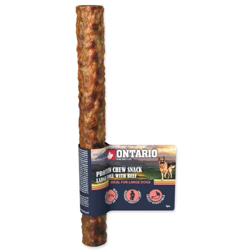 Poslastica Ontario Protein goveđa, žvakaća rola velika 25,4 cm, Large