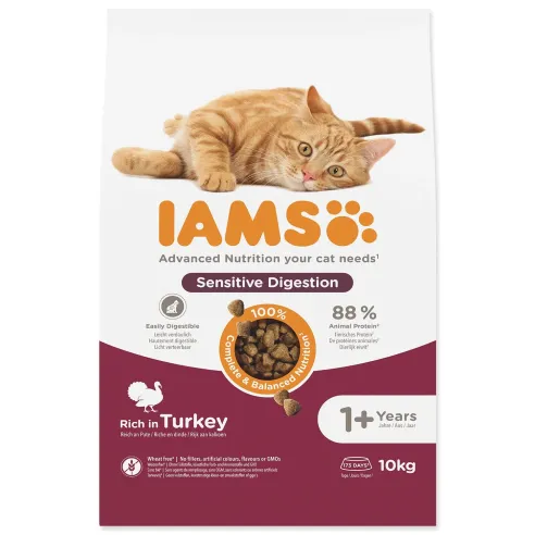 Hrana za mačke IAMS Adult Sensitive Digestion Puretina 10 kg