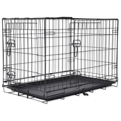 Dog Fantasy sklopivi kavez M crni 2 vrata 75 x 46 x 53 cm