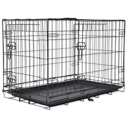 Dog Fantasy sklopivi kavez M crni 2 vrata 75 x 46 x 53 cm