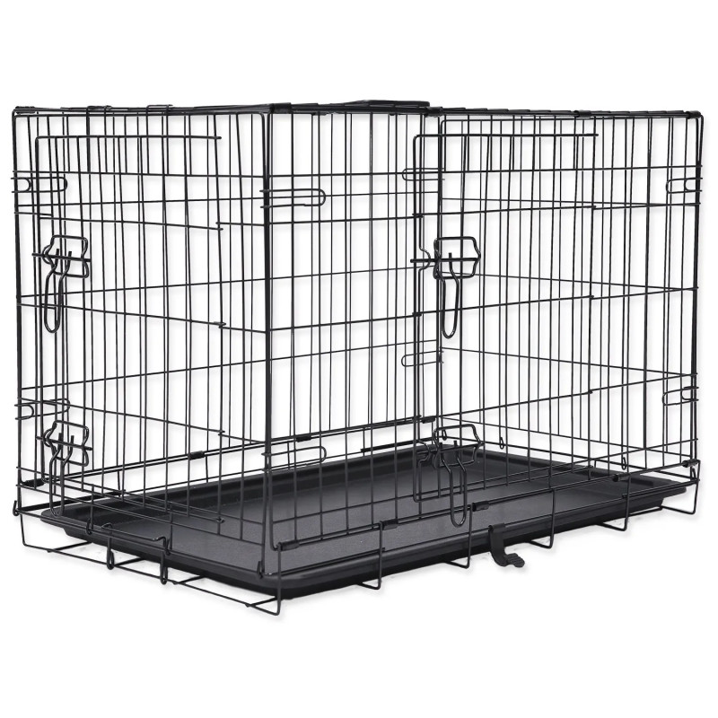 Dog Fantasy sklopivi kavez M crni 2 vrata 75 x 46 x 53 cm