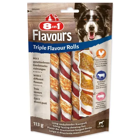 Poslastica 8in1 Triple Flavour žvakaća rola 3 kom