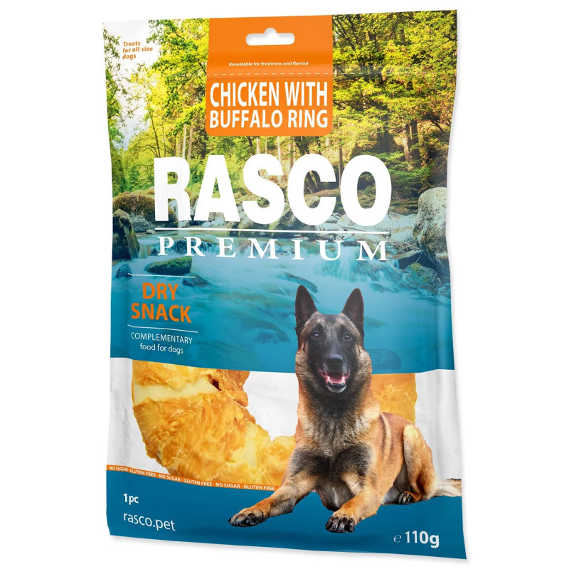 Poslastica Rasco Premium bivolja koža omotana pilećim mesom, kolut 120 g