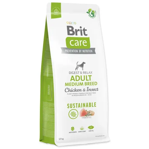 Hrana Brit Care Dog Sustainable Adult Srednje pasmine Piletina i insekti 12kg
