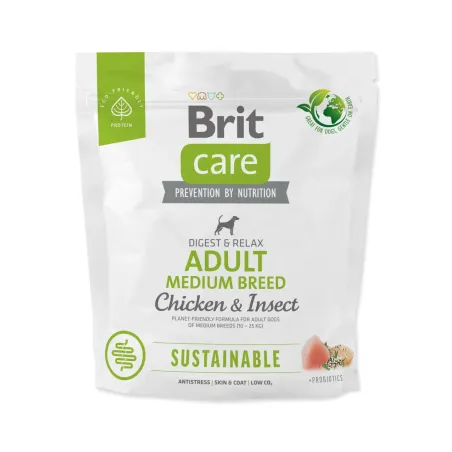 Hrana Brit Care Dog Sustainable Adult za odrasle srednje pasmine, piletina i insekti 1 kg