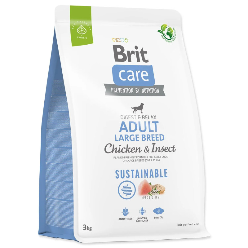 Hrana Brit Care Dog Sustainable za odrasle velike pasmine, piletina i insekt, 3 kg