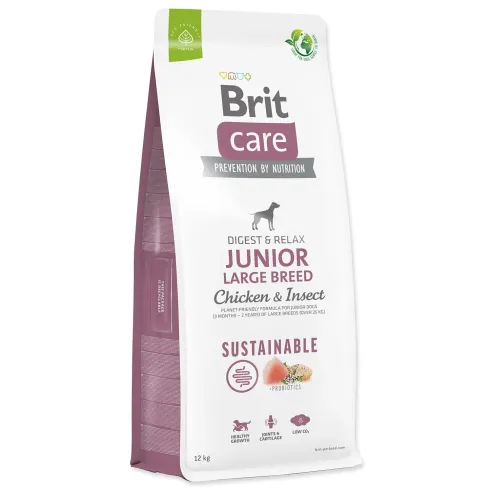 Hrana za pse Brit Care Dog Sustainable Junior velike pasmine Piletina i insekti 12 kg