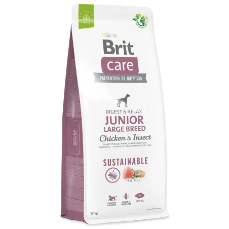 Hrana za pse Brit Care Dog Sustainable Junior velike pasmine Piletina i insekti 12 kg