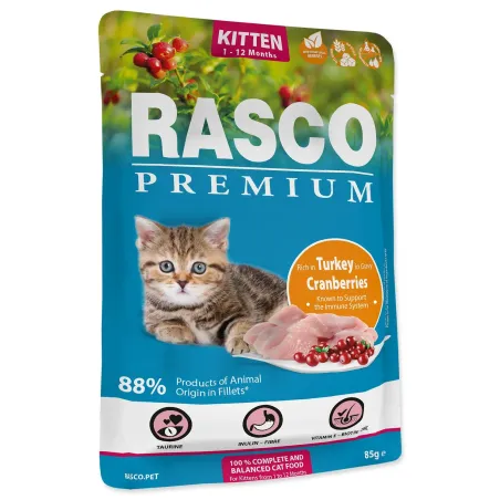 Kapsica Rasco Premium Kitten puretina s brusnicom 85 g