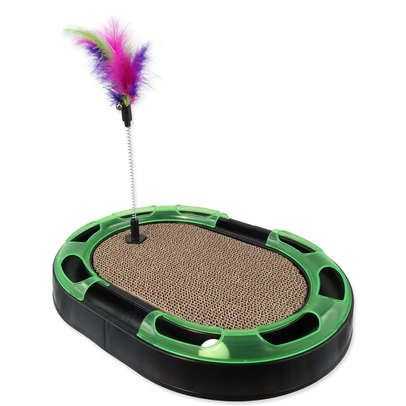 Grebalica Magic Cat s kugličnom stazom i oprugom s perjem crna 40x30x4,2cm