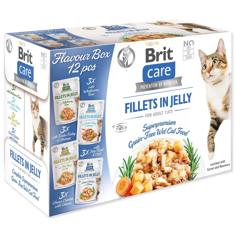 Kesice Brit Care Cat Flavour box fileti u želeu Multi 12x85g