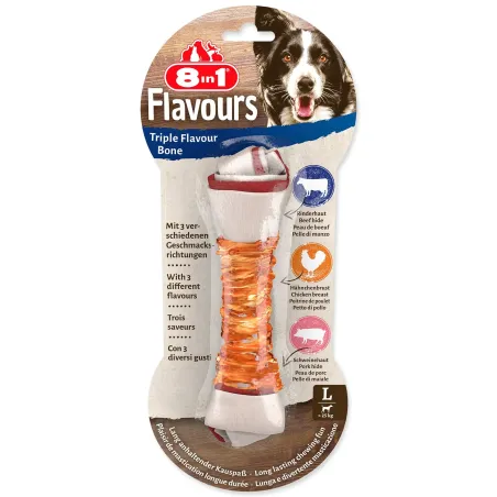 Poslastica 8in1 Triple Flavour žvakaća kost L