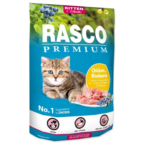 Hrana Rasco Premium Kitten piletina s borovnicom 0,4 kg