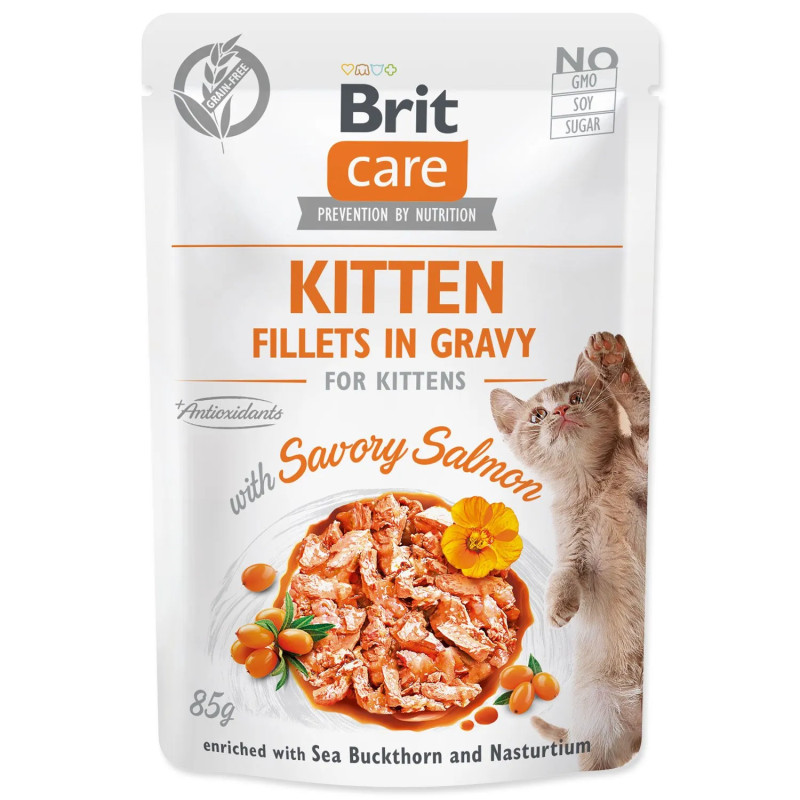Brit Care Cat Kitten Fillets in Gravy with Savory Salmon 85 g