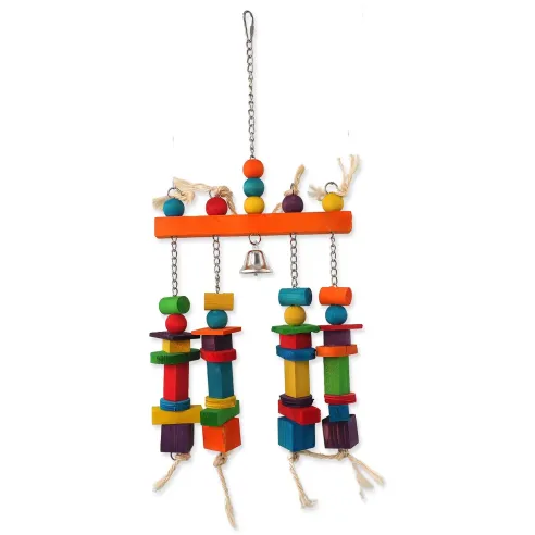 Igračka Bird Jewel viseća s šarenim vratima i zvončićem 55x20cm