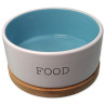 Posuda Dog Fantasy keramička FOOD bijela/plava s podmetačem 16x6,5 cm, 850 ml