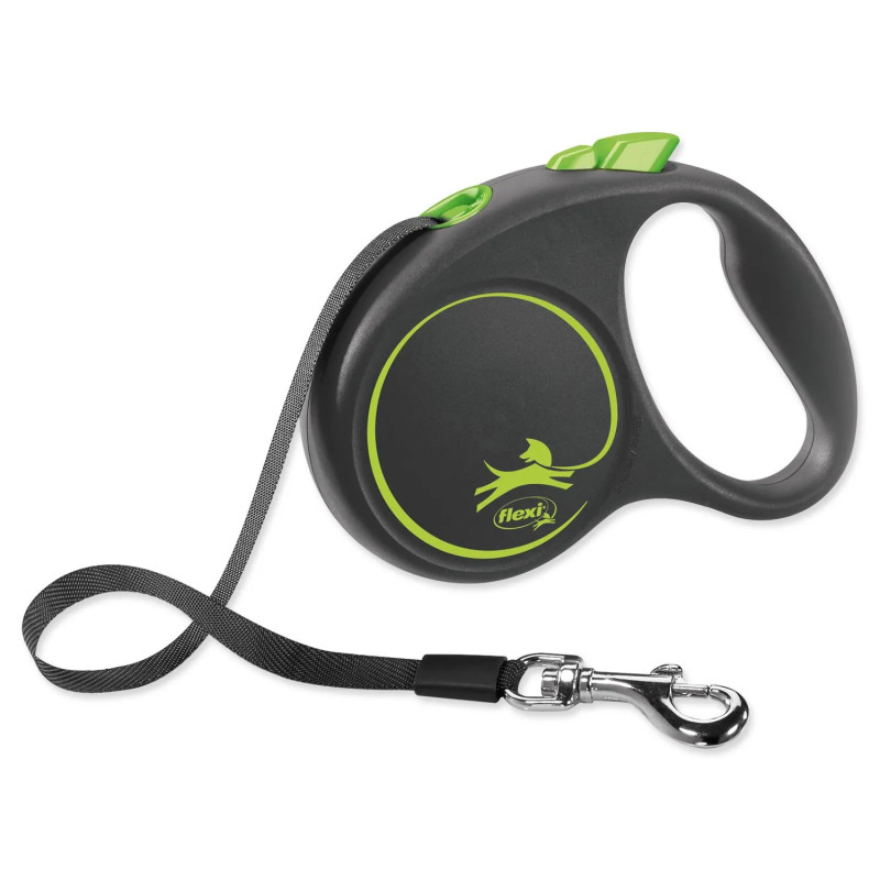Povodac Flexi Black Design traka S zelena 5m