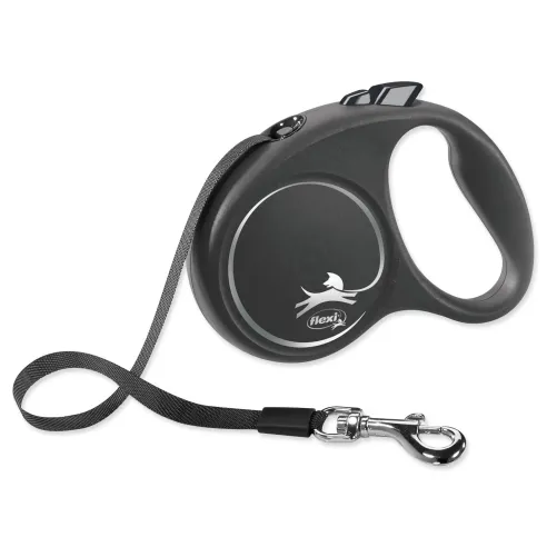 Povodac Flexi Black Design traka S crna 5 m