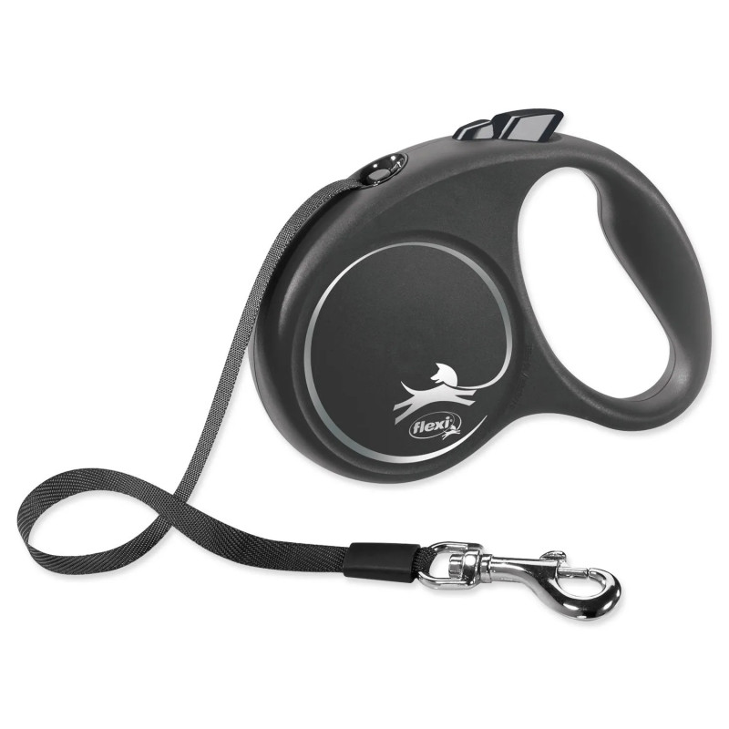Povodac Flexi Black Design traka S crna 5 m